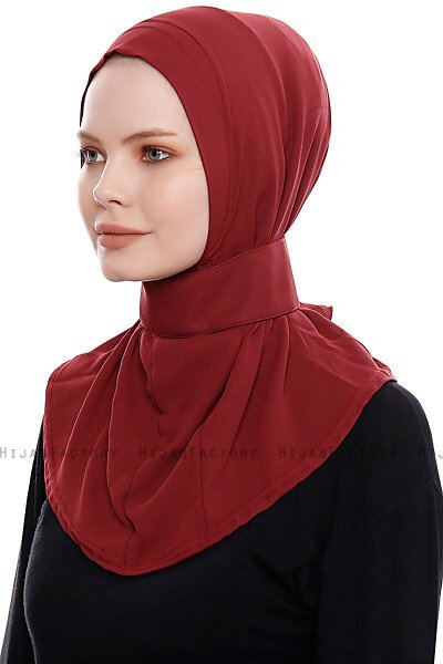 Narin - Bordeaux Practical One Piece Crepe Hijab