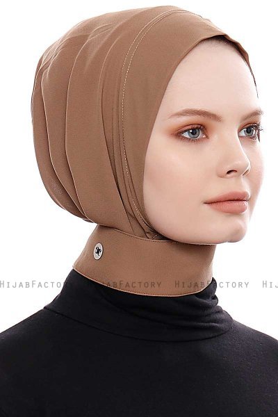 Narin - Brown Practical One Piece Crepe Hijab
