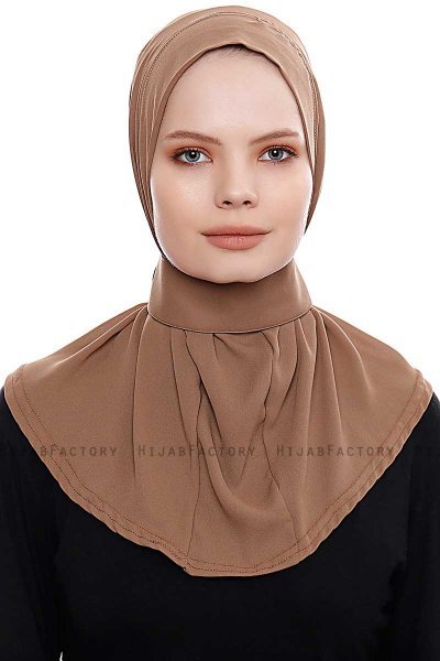 Narin - Brown Practical One Piece Crepe Hijab