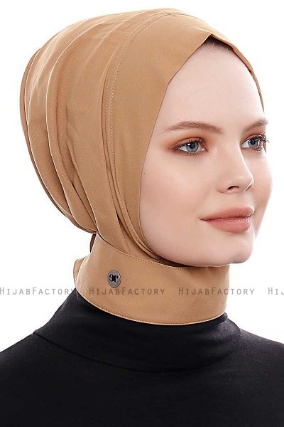 Narin - Camel Practical One Piece Crepe Hijab