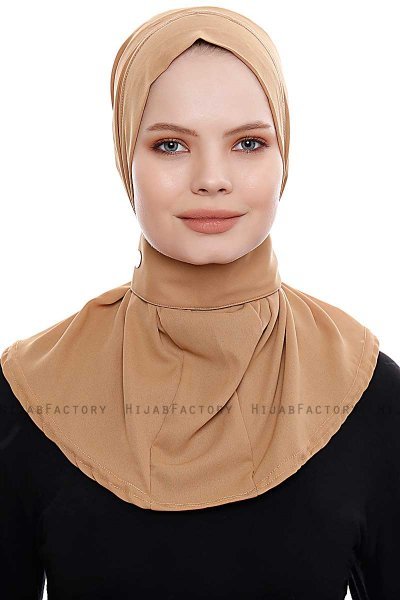 Narin - Camel Practical One Piece Crepe Hijab