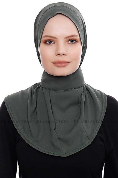 Narin - Khaki Practical One Piece Crepe Hijab