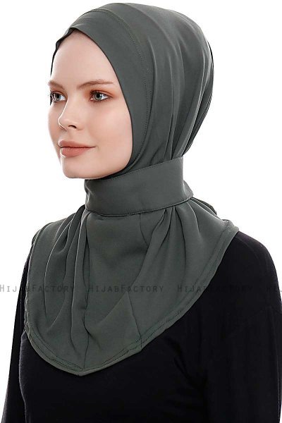 Narin - Khaki Practical One Piece Crepe Hijab