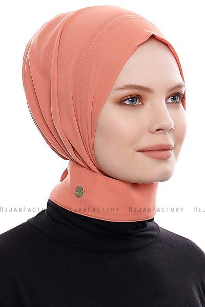 Narin - Salmon Practical One Piece Crepe Hijab