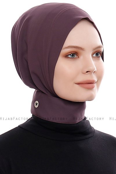 Narin - Purple Practical One Piece Crepe Hijab