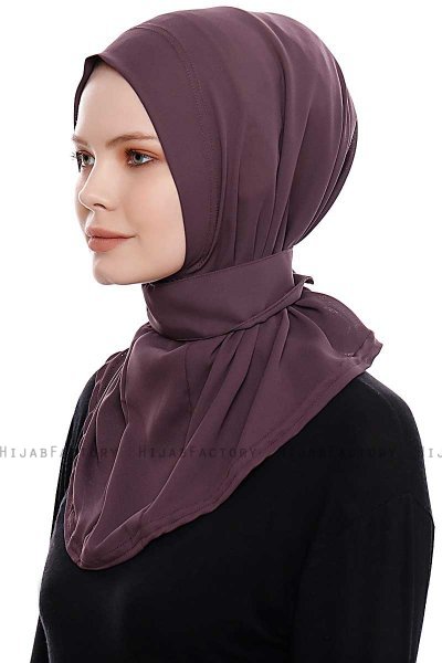 Narin - Purple Practical One Piece Crepe Hijab