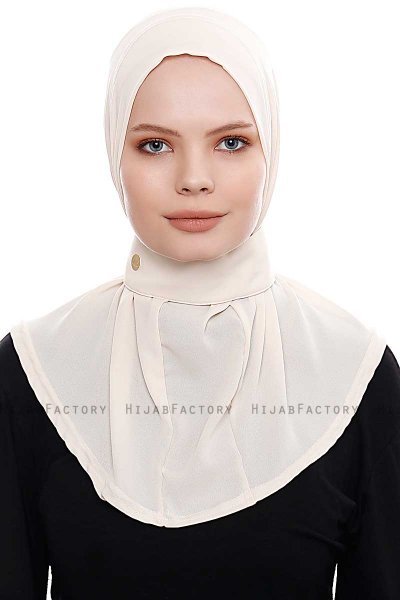 Narin - Light Beige Practical One Piece Crepe Hijab