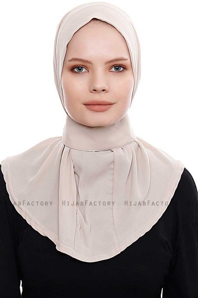 Narin - Light Taupe Practical One Piece Crepe Hijab