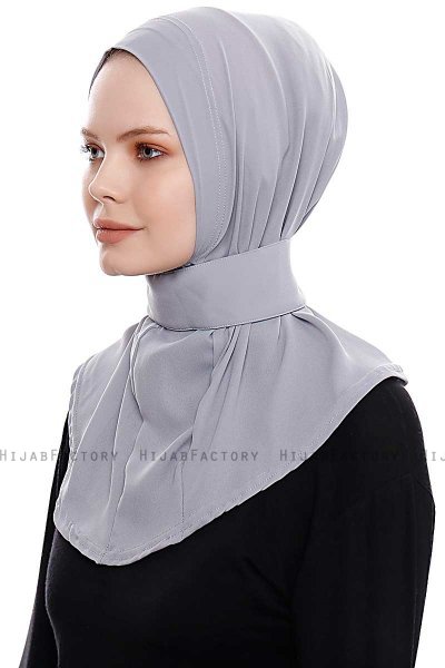 Narin - Light Grey Practical One Piece Crepe Hijab