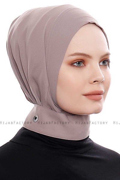 Narin - Dark Taupe Practical One Piece Crepe Hijab