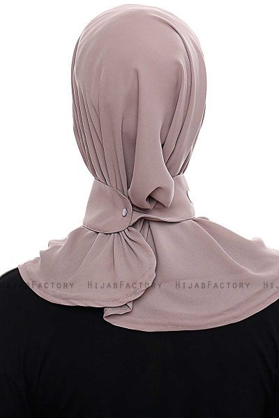 Narin - Dark Taupe Practical One Piece Crepe Hijab