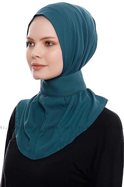 Narin - Dark Green Practical One Piece Crepe Hijab