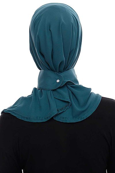 Narin - Dark Green Practical One Piece Crepe Hijab
