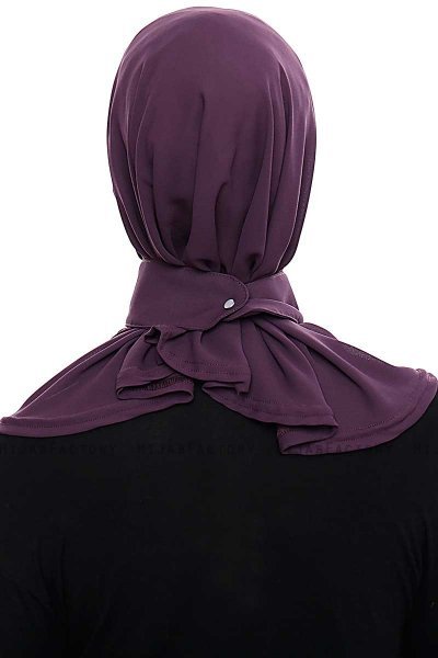 Narin - Dark Purple Practical One Piece Crepe Hijab