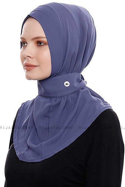 Narin - Royal Blue Practical One Piece Crepe Hijab