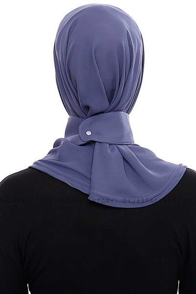 Narin - Royal Blue Practical One Piece Crepe Hijab