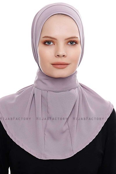 Narin - Stone Grey Practical One Piece Crepe Hijab