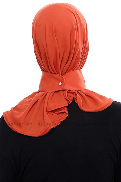 Narin - Brick Red Practical One Piece Crepe Hijab