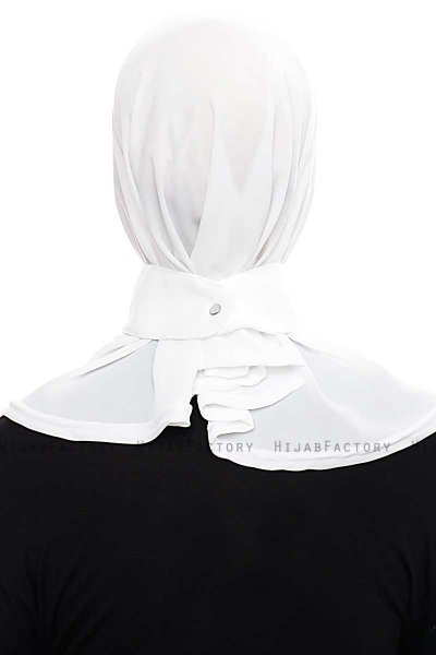 Narin - White Practical One Piece Crepe Hijab