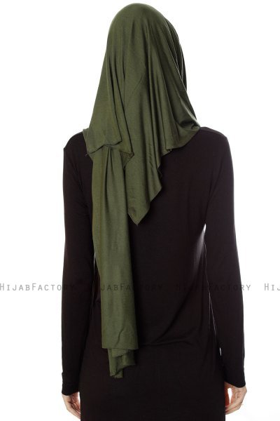 Naz - Khaki & Light Beige Practical One Piece Hijab - Ecardin