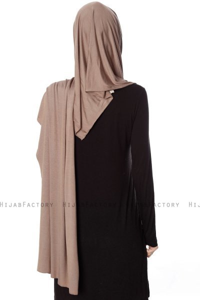 Naz - Dark Taupe & Light Taupe Practical One Piece Hijab - Ecardin