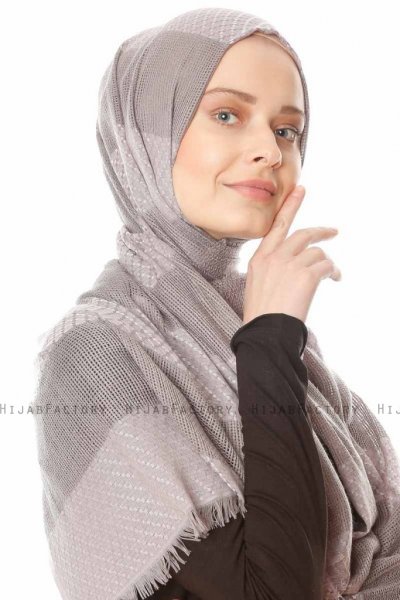 Necla - Grey Two Colored Hijab - Özsoy