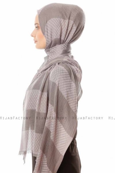 Necla - Grey Two Colored Hijab - Özsoy
