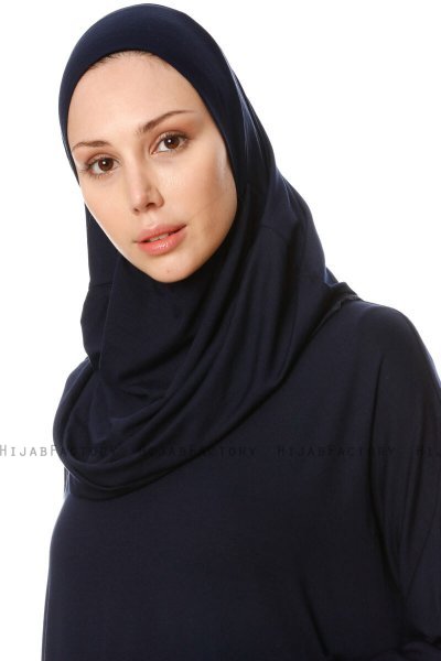 Nisa - Navy Blue Prayer Dress - Miss Halima