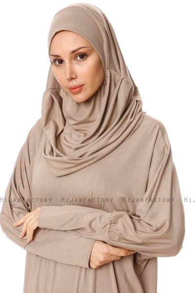 Nisa - Taupe Prayer Dress - Miss Halima