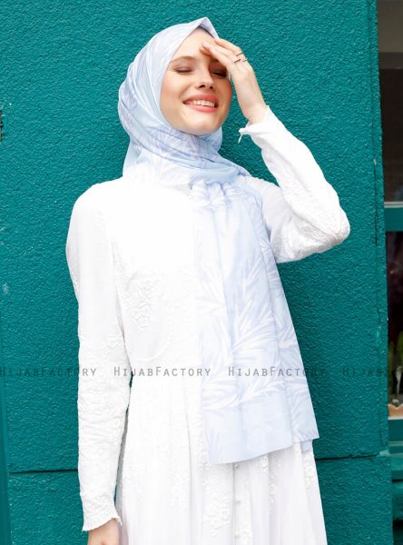 Pariza - Light Blue Patterned Hijab