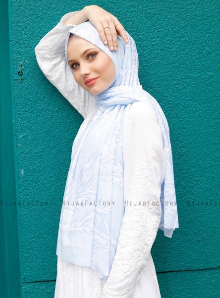 Pariza - Light Blue Patterned Hijab