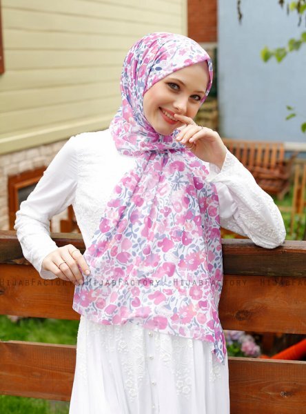 Pariza - Dark Pink Patterned Hijab