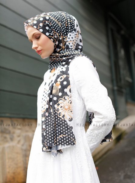 Pariza - Black Patterned Hijab