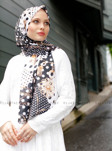Pariza - Black Patterned Hijab