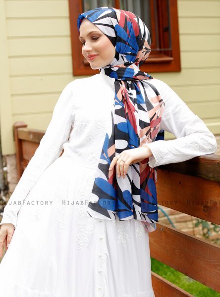 Pariza - White Patterned Hijab