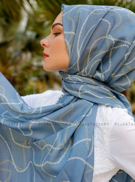 Pola - Grey Patterned Hijab - Sal Evi