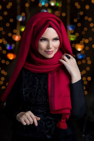 Queen Rosröd Hijab Sjal Muslima Wear 310117a