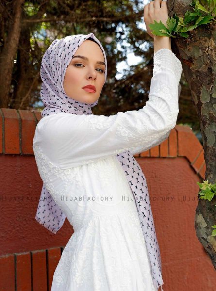 Radeyah - Pink Patterned Hijab - Sal Evi
