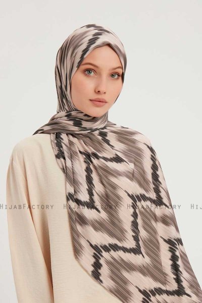 Tansu - Light Brown Patterned Hijab