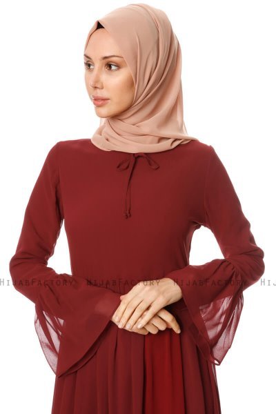 Samiya - Bordeaux Chiffon Dress - Burun