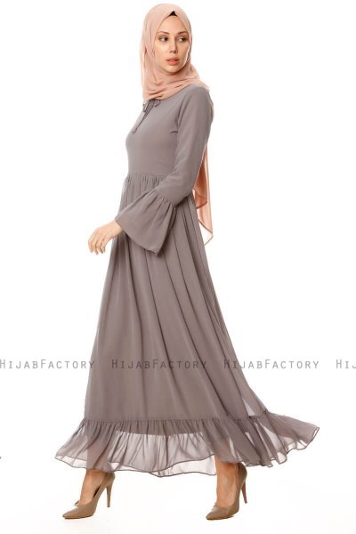 Samiya - Grey Chiffon Dress - Burun