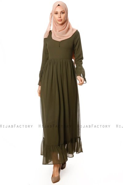 Samiya - Khaki Chiffon Dress - Burun