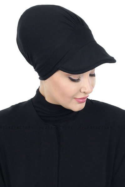 Sandra - Black Cotton Turban - Ayse Turban