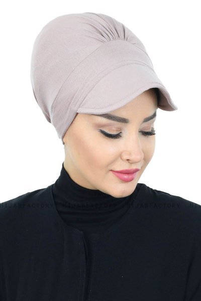 Sandra - Taupe Cotton Turban - Ayse Turban