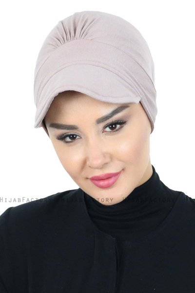 Sandra - Taupe Cotton Turban - Ayse Turban