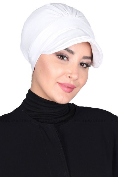 Sandra - White Cotton Turban - Ayse Turban