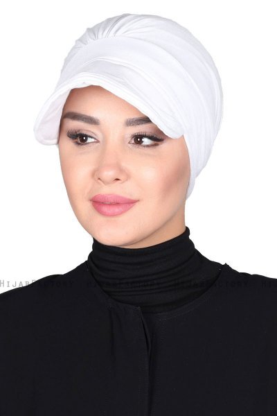 Sandra - White Cotton Turban - Ayse Turban