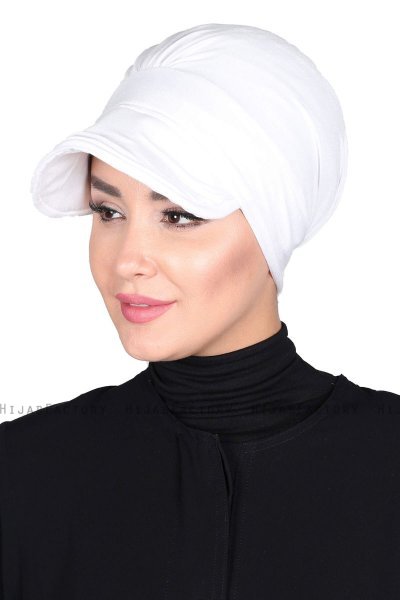 Sandra - White Cotton Turban - Ayse Turban