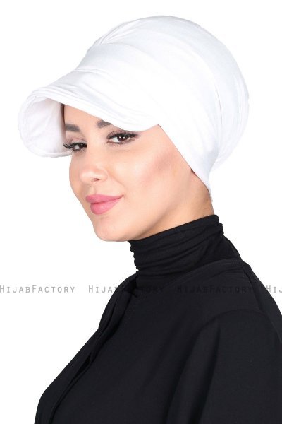 Sandra - White Cotton Turban - Ayse Turban