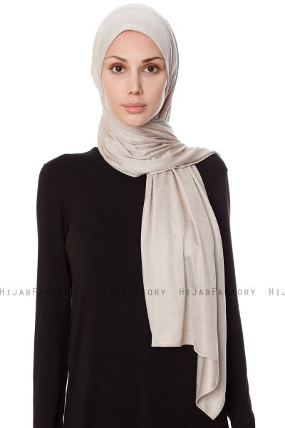 Seda - Light Taupe Jersey Hijab - Ecardin